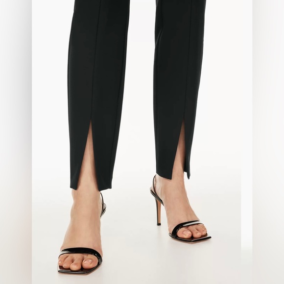 Babaton High-Rise Cigarette Pant w/Split Front Hem. Size 6. Color Black. - Picture 4 of 10